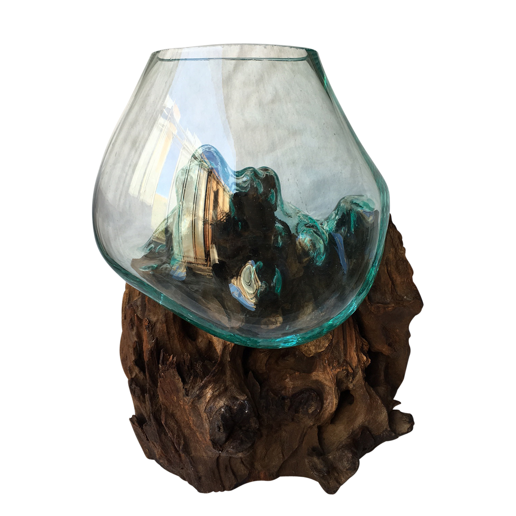 blown glass on branch