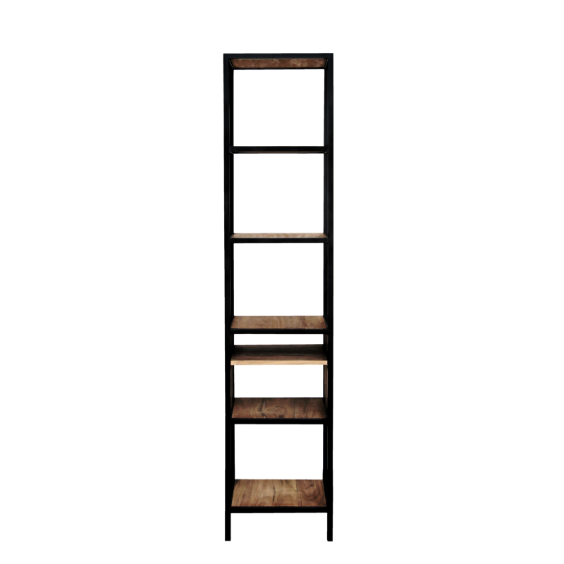 Slimline teak bookshelf narrow